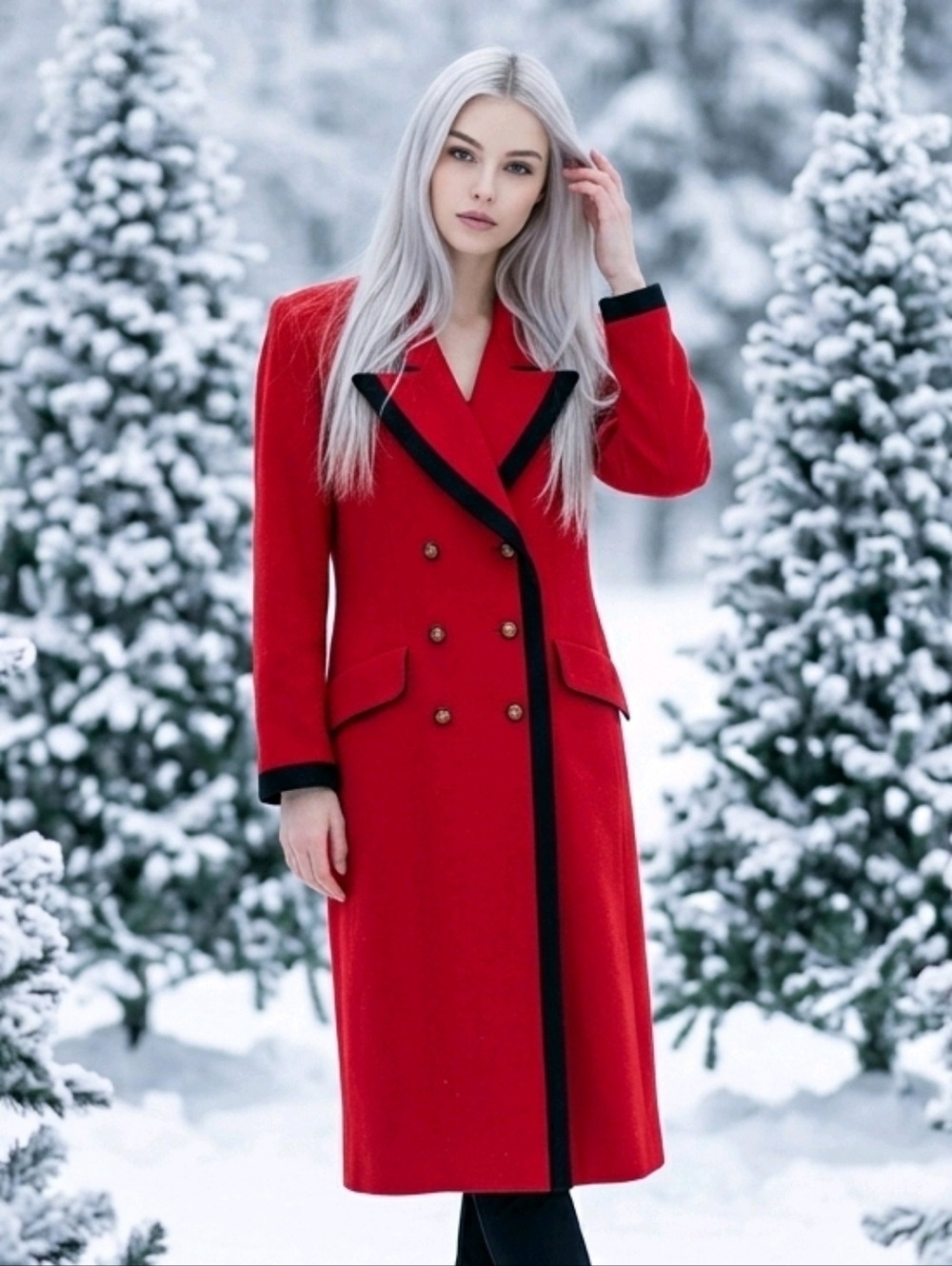 π£ Vintage 90s Kasper π€© Military Inspired Double Breasted Wool Coat π§₯ Size 6 β€